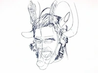 Patrick vanden eynde (1964), 'character, actor, reliquaryhead', 2001, charcoal on paper, 58 x 70 cm. (22.82 x 27.55 in.), frame: 62 x 74 cm. (24.41 x 29.12 in.)