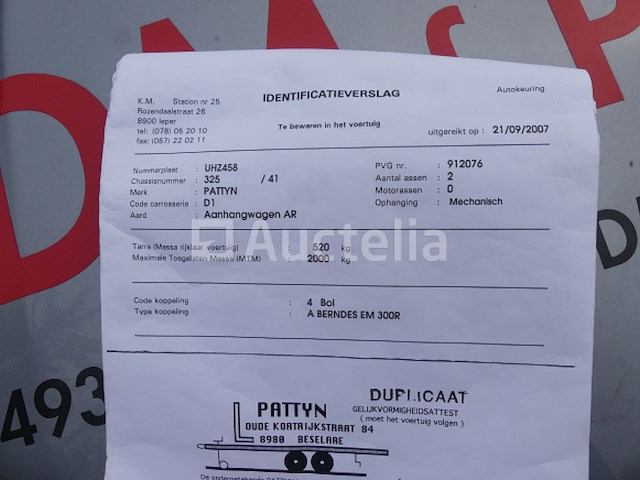 Pattyn dubbelassige aanhanger - afbeelding 4 van  17