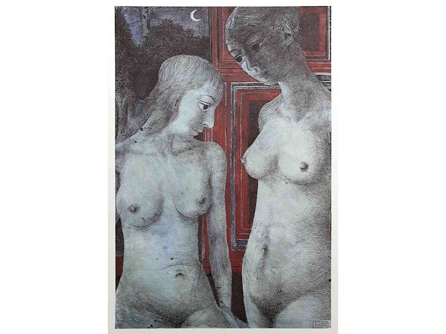 Paul delvaux - figures au clair de lune - offset - afbeelding 1 van  3