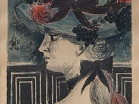 Paul delvaux (1897-1994), 'chapeau', lithograph, n° 51/75 63.5 x 43.5 cm. (25 x 17.12 in.), frame: 96.5 x 73.5 cm. (37.99 x 28.94 in.)