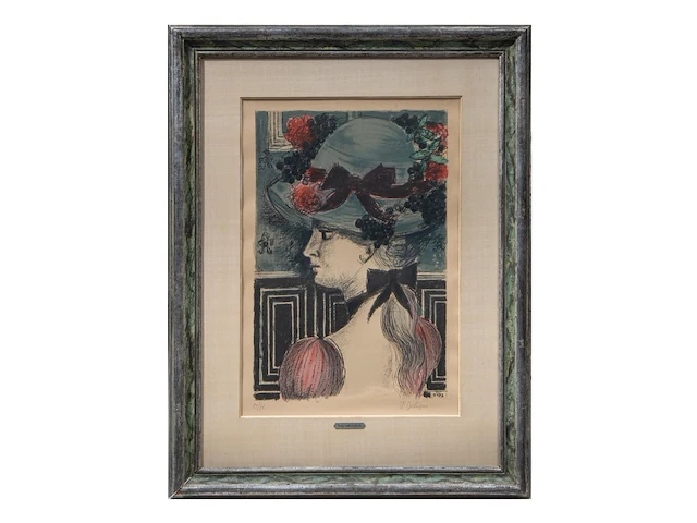 Paul delvaux (1897-1994), 'chapeau', lithograph, n° 51/75 63.5 x 43.5 cm. (25 x 17.12 in.), frame: 96.5 x 73.5 cm. (37.99 x 28.94 in.) - afbeelding 2 van  7