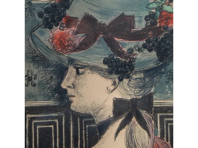 Paul delvaux (1897-1994), 'chapeau', lithograph, n° 51/75 63.5 x 43.5 cm. (25 x 17.12 in.), frame: 96.5 x 73.5 cm. (37.99 x 28.94 in.) - afbeelding 6 van  7