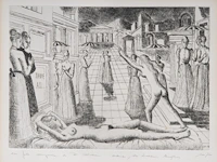Paul delvaux (1897-1994), 'dehors l’ombre argandie' (1972), etching, n° 100/150 31.5 x 44 cm. (12.40 x 17.32 in.), frame: 82 x 92 cm. (32.28 x 36.21 in.)