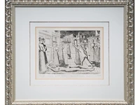Paul delvaux (1897-1994), 'dehors l’ombre argandie' (1972), etching, n° 100/150 31.5 x 44 cm. (12.40 x 17.32 in.), frame: 82 x 92 cm. (32.28 x 36.21 in.) - afbeelding 2 van  8