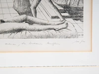 Paul delvaux (1897-1994), 'dehors l’ombre argandie' (1972), etching, n° 100/150 31.5 x 44 cm. (12.40 x 17.32 in.), frame: 82 x 92 cm. (32.28 x 36.21 in.) - afbeelding 5 van  8