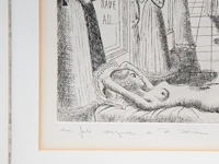 Paul delvaux (1897-1994), 'dehors l’ombre argandie' (1972), etching, n° 100/150 31.5 x 44 cm. (12.40 x 17.32 in.), frame: 82 x 92 cm. (32.28 x 36.21 in.) - afbeelding 6 van  8