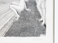 Paul delvaux (1897-1994), 'devant la ville' (1969), lithograph, n° 54/75 51 x 66 cm. (20.07 x 25.98 in.), frame: 91 x 107 cm. (35.82 x 42.13 in.) - afbeelding 4 van  7