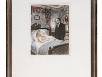 Paul delvaux (1897-1994), 'les derniers beaux jours, jules contemple' (1978), n° 17/20, 38 x 30 cm. (14.96 x 11.81 in.), frame: 84 x 64 cm. (33.07 x 25.19 in.) - afbeelding 2 van  6