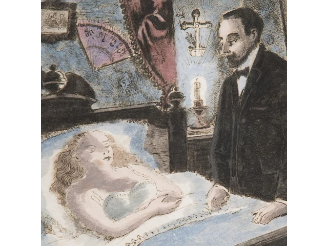 Paul delvaux (1897-1994), 'les derniers beaux jours, jules contemple' (1978), n° 17/20, 38 x 30 cm. (14.96 x 11.81 in.), frame: 84 x 64 cm. (33.07 x 25.19 in.) - afbeelding 6 van  6