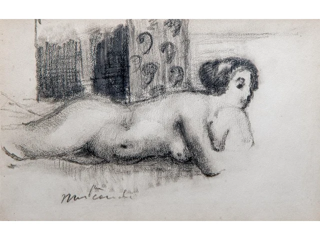 Paul delvaux (1897-1994), 'nu couché', pencil drawing (+) , frame: 46 x 55 cm. (18.10 x 21.64 in.) - afbeelding 1 van  5
