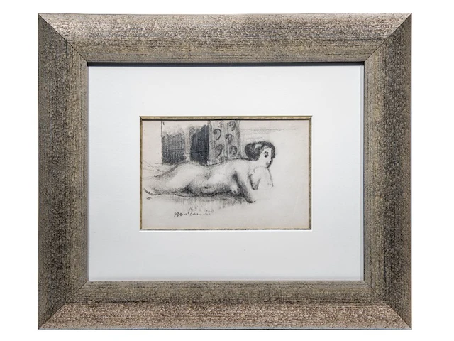 Paul delvaux (1897-1994), 'nu couché', pencil drawing (+) , frame: 46 x 55 cm. (18.10 x 21.64 in.) - afbeelding 2 van  5