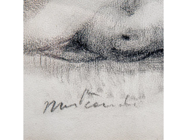 Paul delvaux (1897-1994), 'nu couché', pencil drawing (+) , frame: 46 x 55 cm. (18.10 x 21.64 in.) - afbeelding 4 van  5
