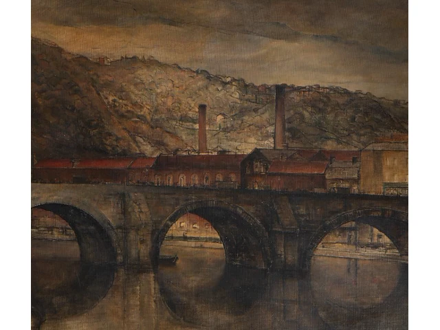 Paul delvaux (1897-1994), ‘pont de huy’, 1927, oil on canvas 120 x 165 cm. (47.24 x 64.95 in.), frame: 136 x 181 cm. (53.53 x 71.26 in.) - afbeelding 2 van  10