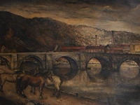 Paul delvaux (1897-1994), ‘pont de huy’, 1927, oil on canvas 120 x 165 cm. (47.24 x 64.95 in.), frame: 136 x 181 cm. (53.53 x 71.26 in.)