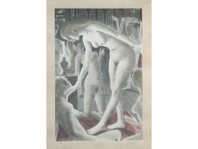Paul delvaux (1897-1994), 'salomé', lithograph, n° 6/50 60 x 40 cm. (23.62 x 15 3/4 in.), frame: 98.5 x 78.5 cm. (38.78 x 30.91 in.) - afbeelding 1 van  6