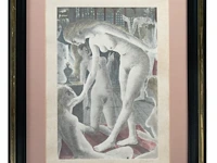 Paul delvaux (1897-1994), 'salomé', lithograph, n° 6/50 60 x 40 cm. (23.62 x 15 3/4 in.), frame: 98.5 x 78.5 cm. (38.78 x 30.91 in.) - afbeelding 2 van  6