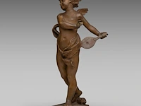 Paul dubois (1829-1905), patinated terracotta sculpture of cupid 58.5 cm. (23.03 in.) - afbeelding 2 van  8