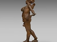 Paul dubois (1829-1905), patinated terracotta sculpture of cupid 58.5 cm. (23.03 in.) - afbeelding 3 van  8