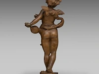 Paul dubois (1829-1905), patinated terracotta sculpture of cupid 58.5 cm. (23.03 in.) - afbeelding 4 van  8