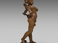 Paul dubois (1829-1905), patinated terracotta sculpture of cupid 58.5 cm. (23.03 in.) - afbeelding 5 van  8