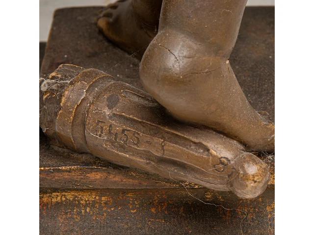 Paul dubois (1829-1905), patinated terracotta sculpture of cupid 58.5 cm. (23.03 in.) - afbeelding 8 van  8