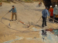 Paul hermanus (1859-1911), fishing boat on a dutch beach, 1900, oil on canvas 75 x 95 cm. (29.53 x 37.39 in.), frame: 104 x 124 cm. (40.93 x 48.82 in.) - afbeelding 5 van  7