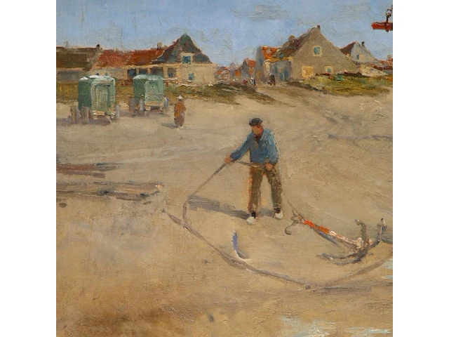 Paul hermanus (1859-1911), fishing boat on a dutch beach, 1900, oil on canvas 75 x 95 cm. (29.53 x 37.39 in.), frame: 104 x 124 cm. (40.93 x 48.82 in.) - afbeelding 6 van  7