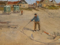 Paul hermanus (1859-1911), fishing boat on a dutch beach, 1900, oil on canvas 75 x 95 cm. (29.53 x 37.39 in.), frame: 104 x 124 cm. (40.93 x 48.82 in.) - afbeelding 6 van  7