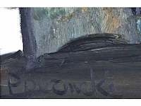 Paul permeke - besneeuwd landschap met boerderijen - olie op doek - 30x40 cm - afbeelding 3 van  6