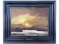 Paul permeke - paysage enneigé - olie op paneel - 30x40 cm - afbeelding 1 van  8