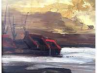 Paul permeke - paysage enneigé - olie op paneel - 30x40 cm - afbeelding 4 van  8