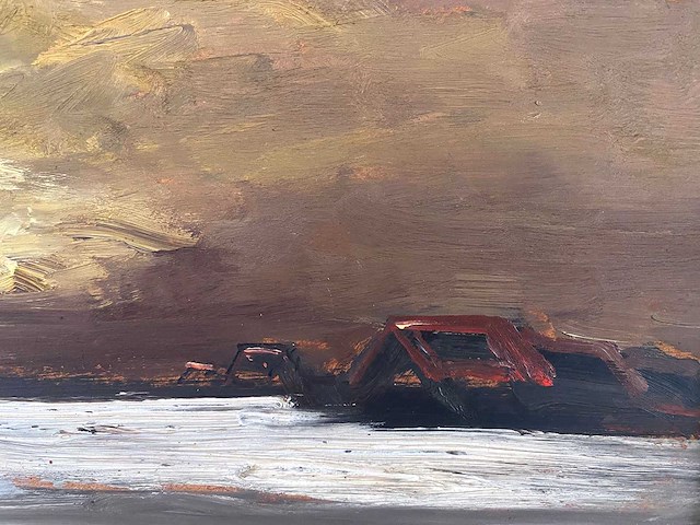 Paul permeke - paysage enneigé - olie op paneel - 30x40 cm - afbeelding 5 van  8