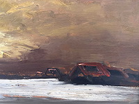Paul permeke - paysage enneigé - olie op paneel - 30x40 cm - afbeelding 5 van  8