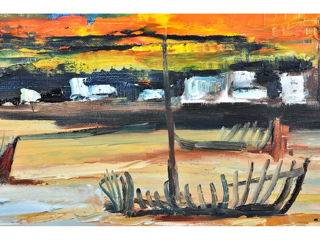 Paul permeke - port-louis, bretagne - olie op doek - 100x120 - 1965 - afbeelding 12 van  15