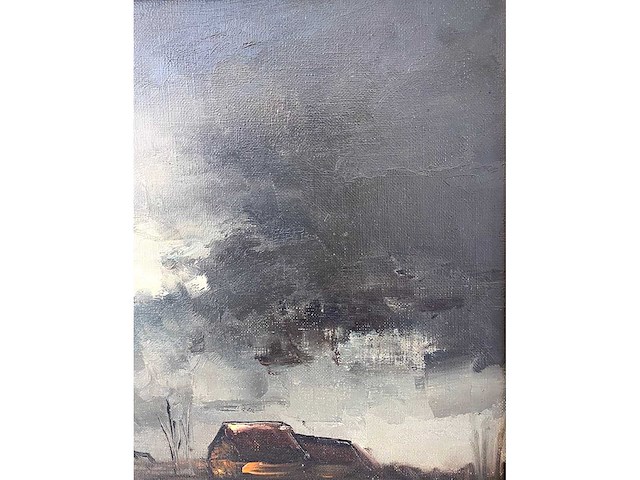 Paul permeke - uitzicht op het platteland - olie op doek - 40x50 cm - afbeelding 7 van  8