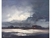 Paul permeke - uitzicht op het platteland - olie op doek - 40x50 cm - afbeelding 1 van  8