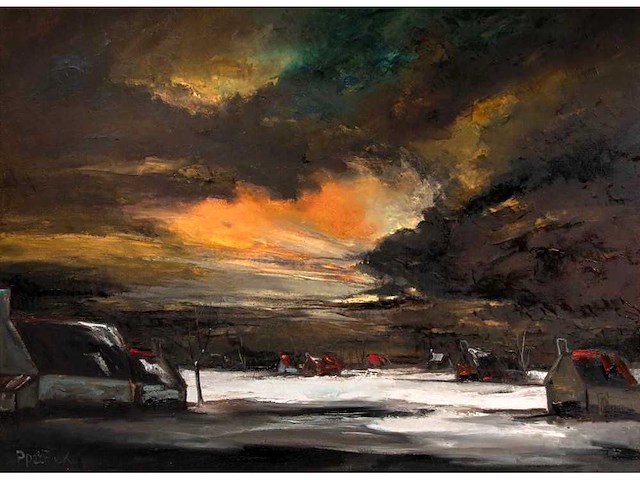 Paul permeke - winteravond - olie op doek - 130x175 cm - afbeelding 1 van  8