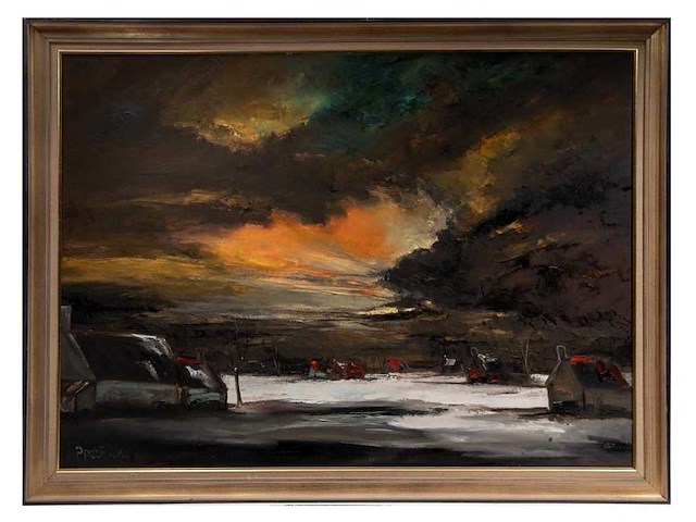 Paul permeke - winteravond - olie op doek - 130x175 cm - afbeelding 2 van  8