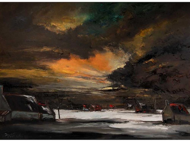 Paul permeke - winteravond - olie op doek - 130x175 cm - afbeelding 8 van  8