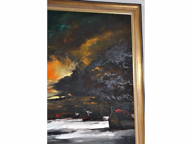 Paul permeke - winteravond - olie op doek - zeer groot werk - afbeelding 2 van  13