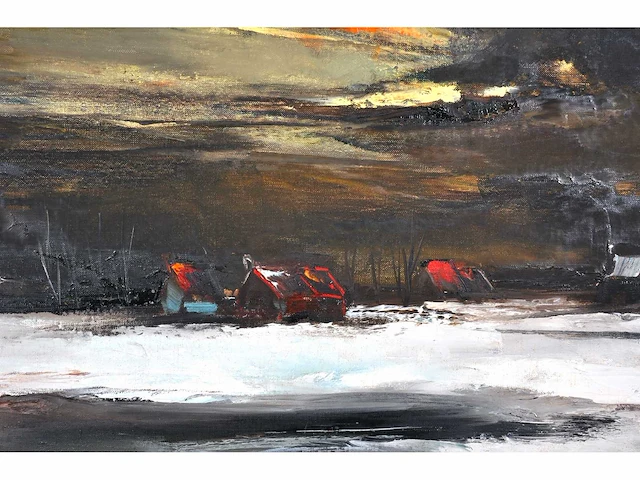 Paul permeke - winteravond - olie op doek - zeer groot werk - afbeelding 12 van  13