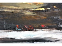 Paul permeke - winteravond - olie op doek - zeer groot werk - afbeelding 12 van  13