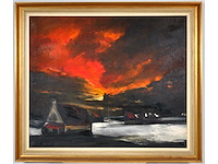 Paul permeke - winterlandschap - olie op doek - groot