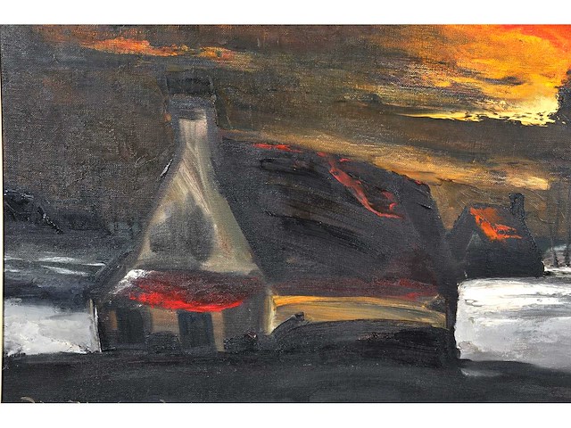 Paul permeke - winterlandschap - olie op doek - groot - afbeelding 11 van  12