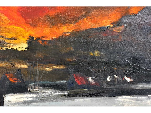 Paul permeke - winterlandschap - olie op doek - groot - afbeelding 12 van  12