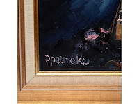 Paul permeke – clown in podiumlicht - olie op doek - afbeelding 3 van  4