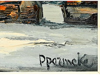 Paul permeke – sneeuwlandschap met boerderijen - olie op doek - afbeelding 4 van  6