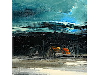Paul permeke – sneeuwlandschap met boerderijen - olie op doek - afbeelding 2 van  6