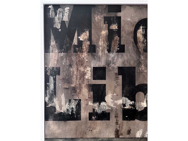 Paul wiggers - midi libre - olie op paneel - 100x100 cm - incl. cataloog - afbeelding 2 van  3