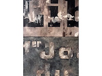 Paul wiggers - midi libre - olie op paneel - 100x100 cm - incl. cataloog - afbeelding 3 van  3